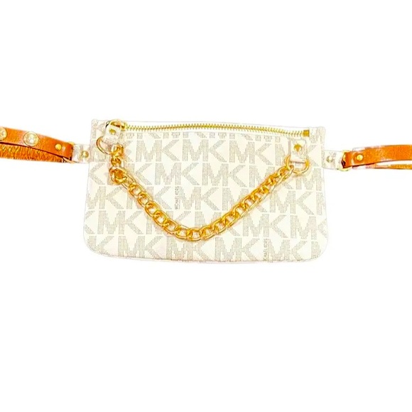 MICHAEL KORS MK Signature Fanny Pack Belt Bag Snaps
Chain 554131C NWT - Picture 1 of 10